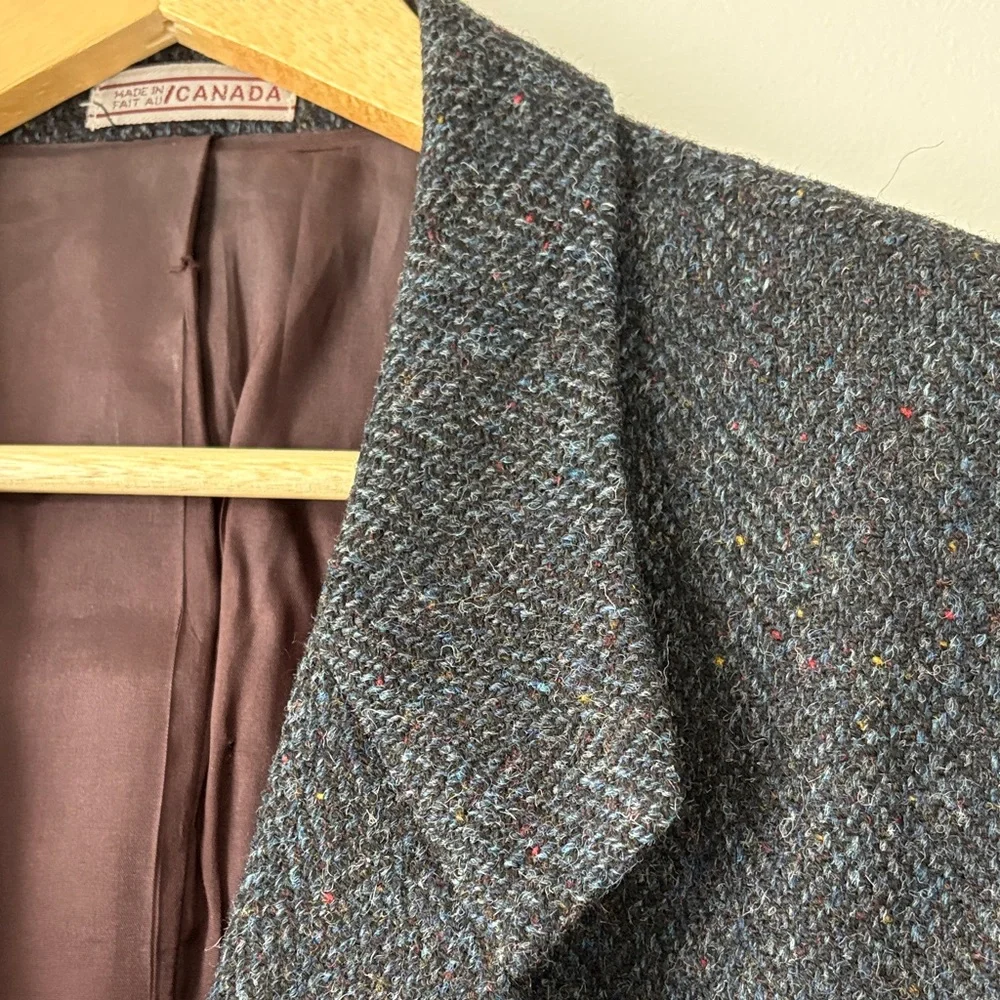 Harris Tweed Classic Dark Grey Men's Tweed Blazer, Size 42R - Picture 5 of 5